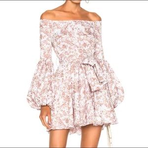 Caroline Constas Giselle Print Nude/White Mini dress